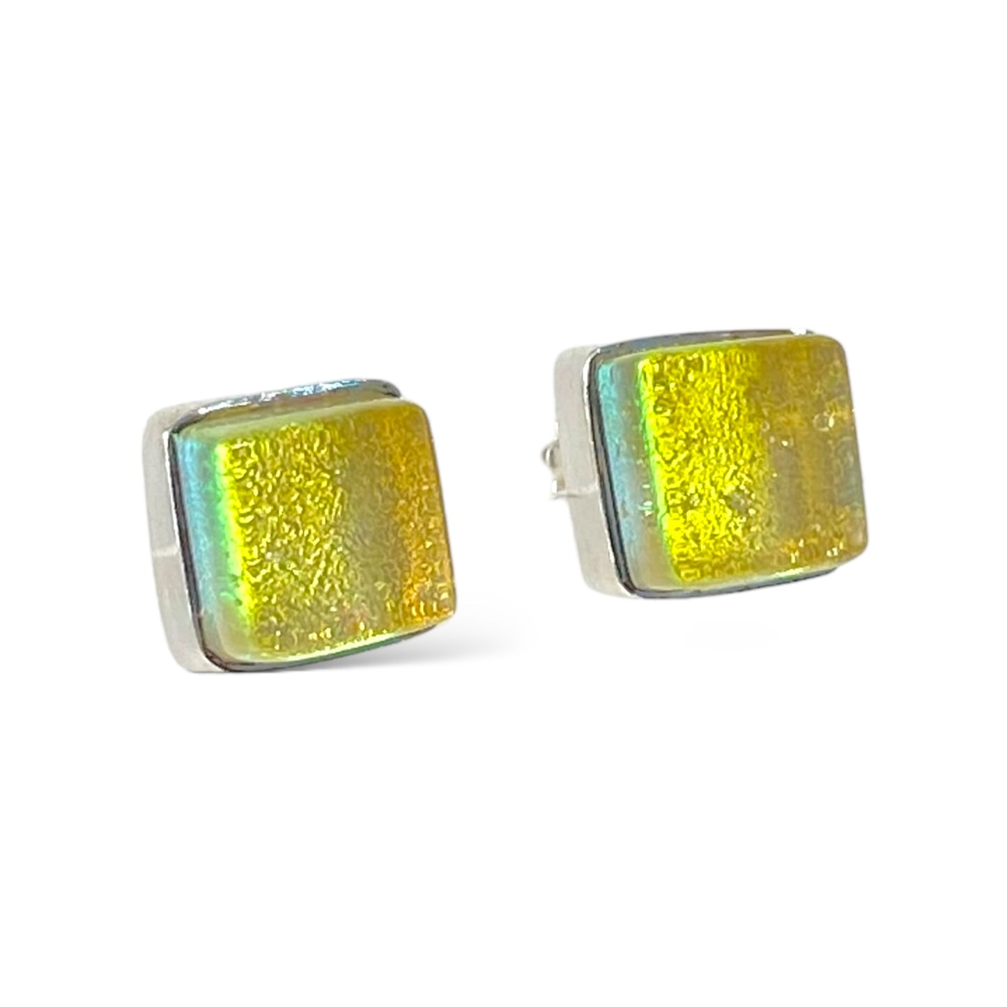 Square Post Earrings in Champagne