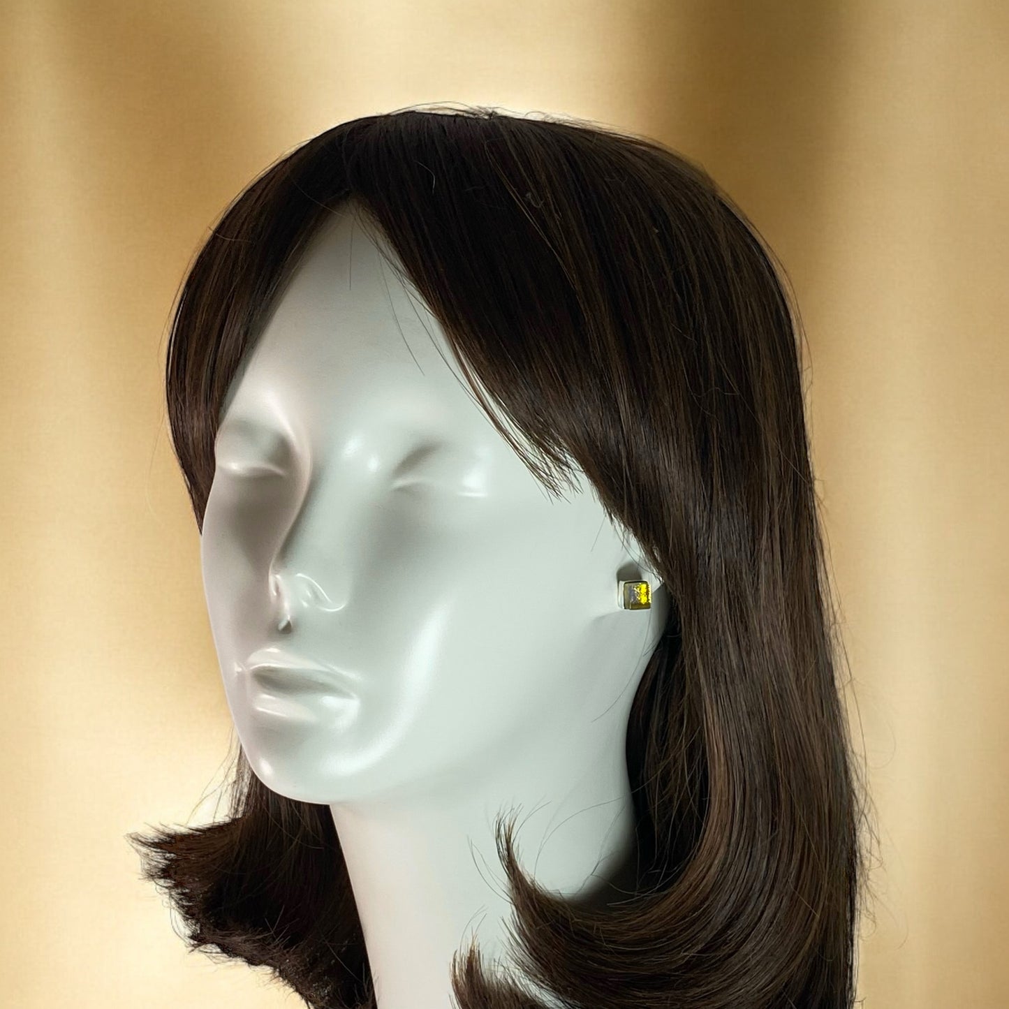 Square Post Earrings in Champagne