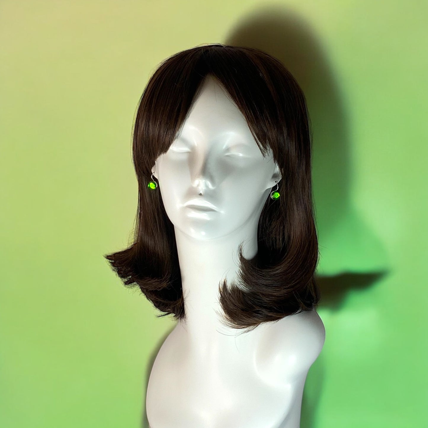 Circle Earrings in Emerald