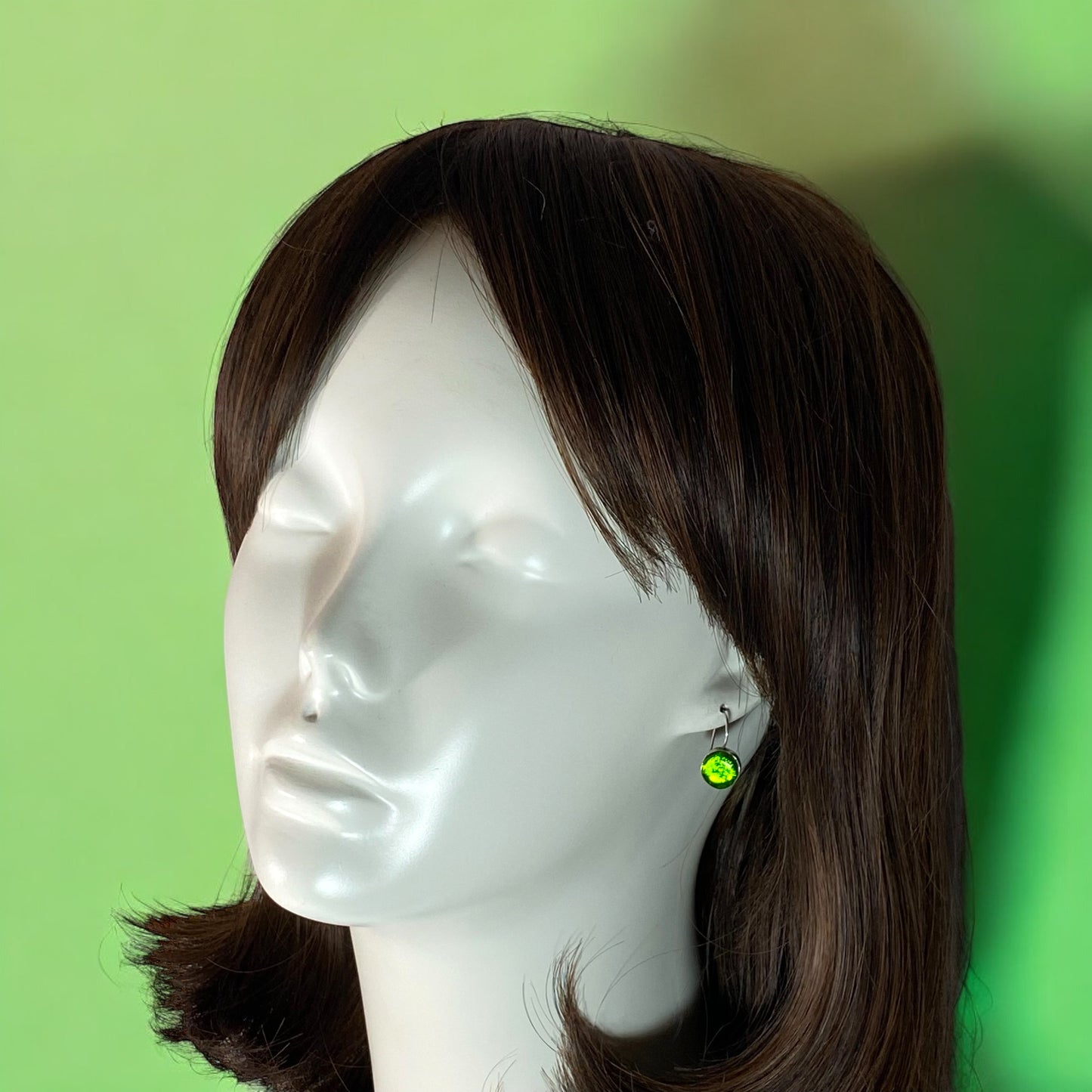 Circle Earrings in Emerald