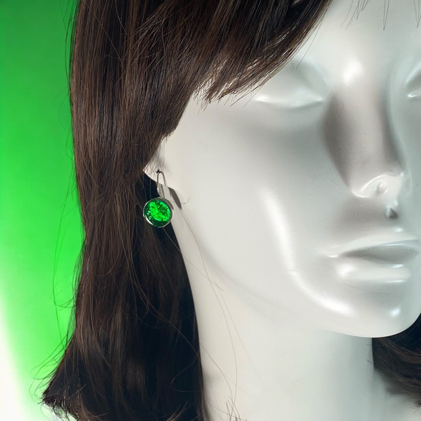 Circle Earrings in Grass