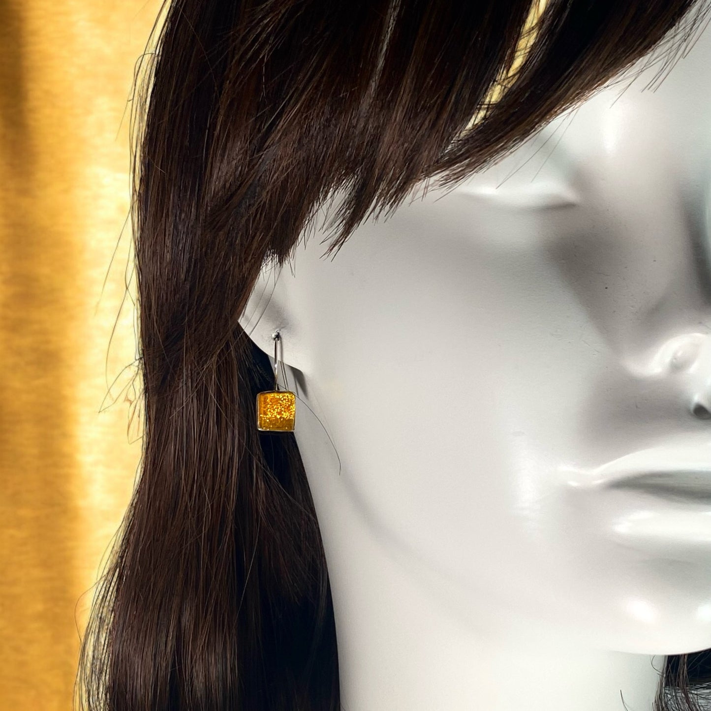 Square Earrings in Sunshine Yellow