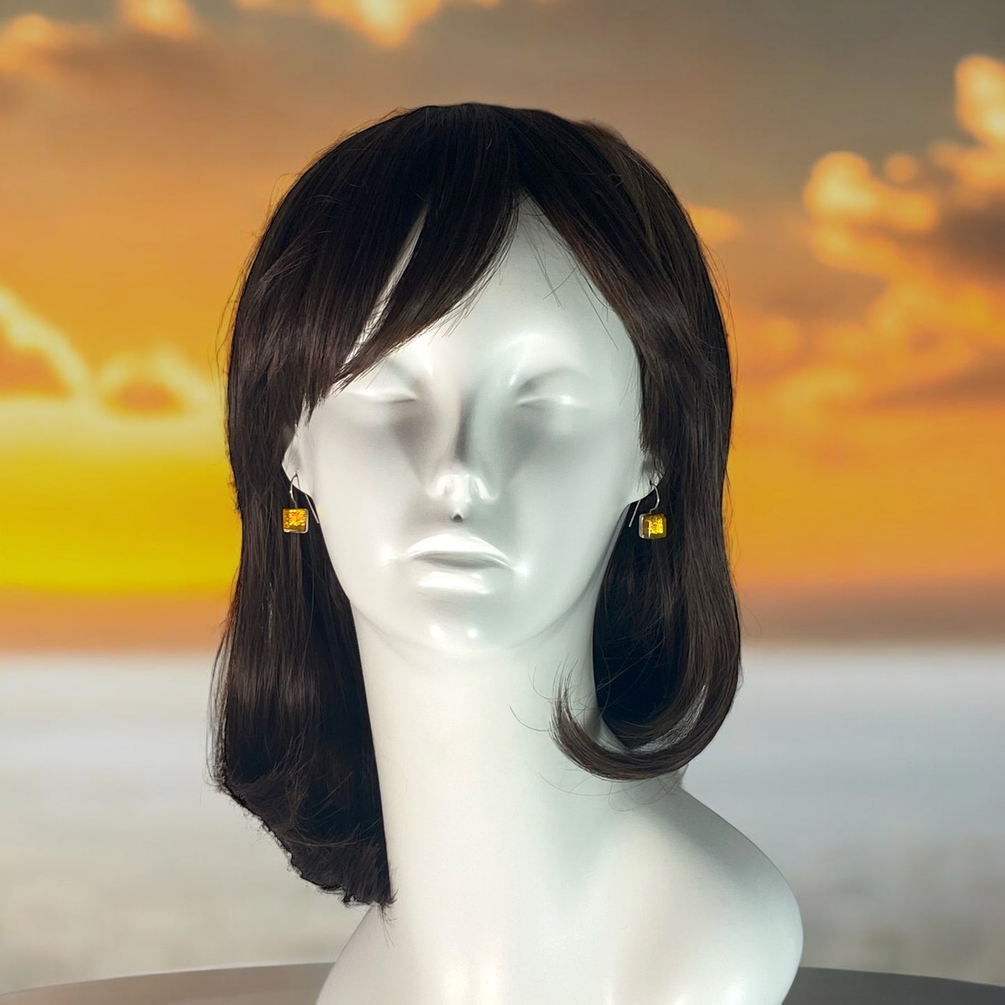 Square Earrings in Sunshine Yellow