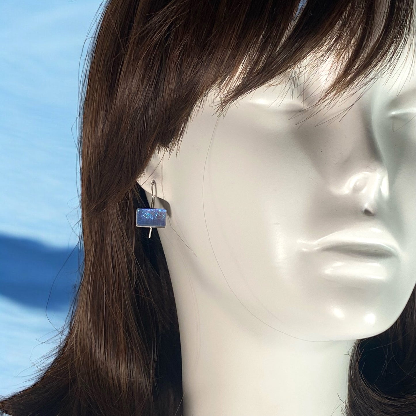 Rectangle Earrings in Sky