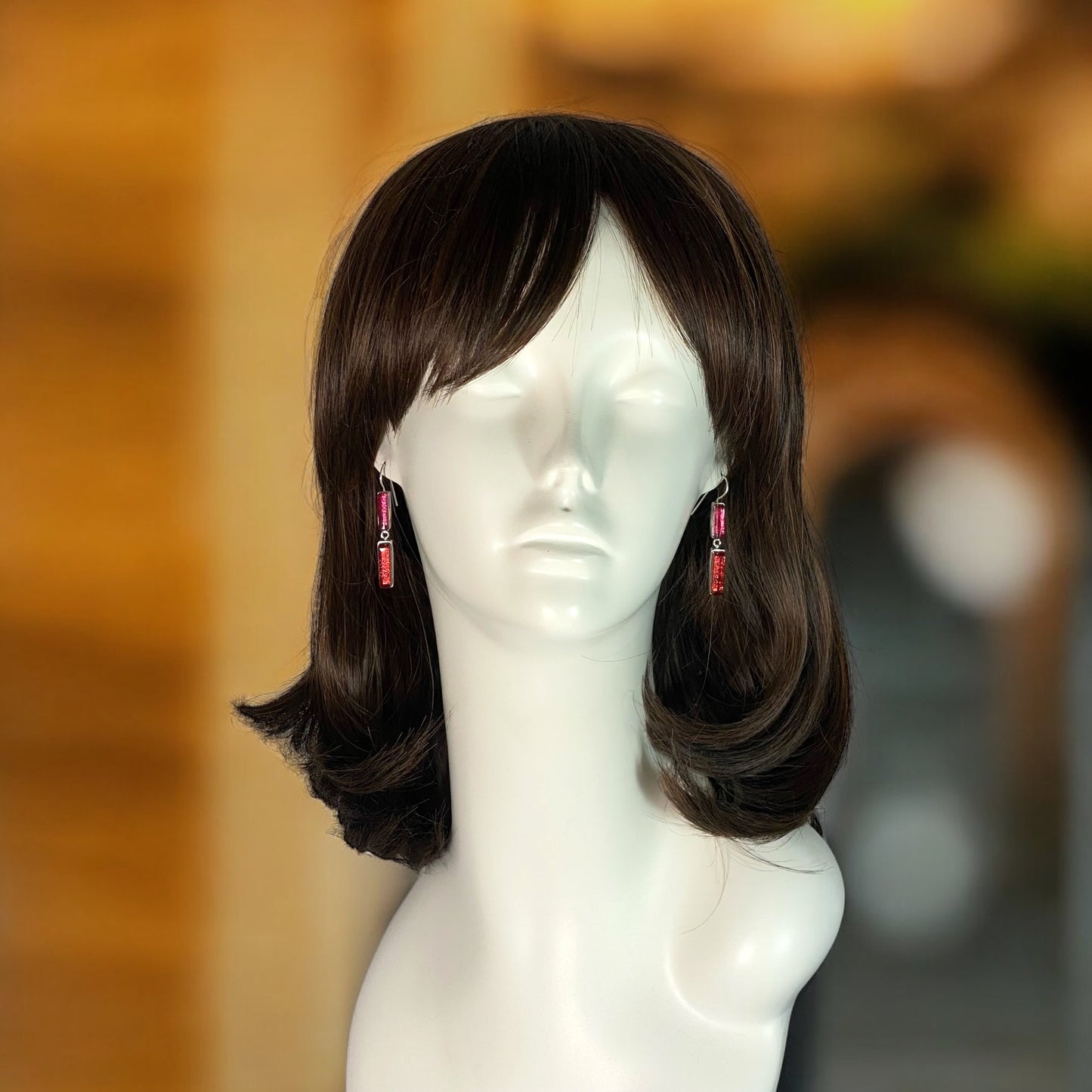 Double Drop Earrings in Rose and Rust