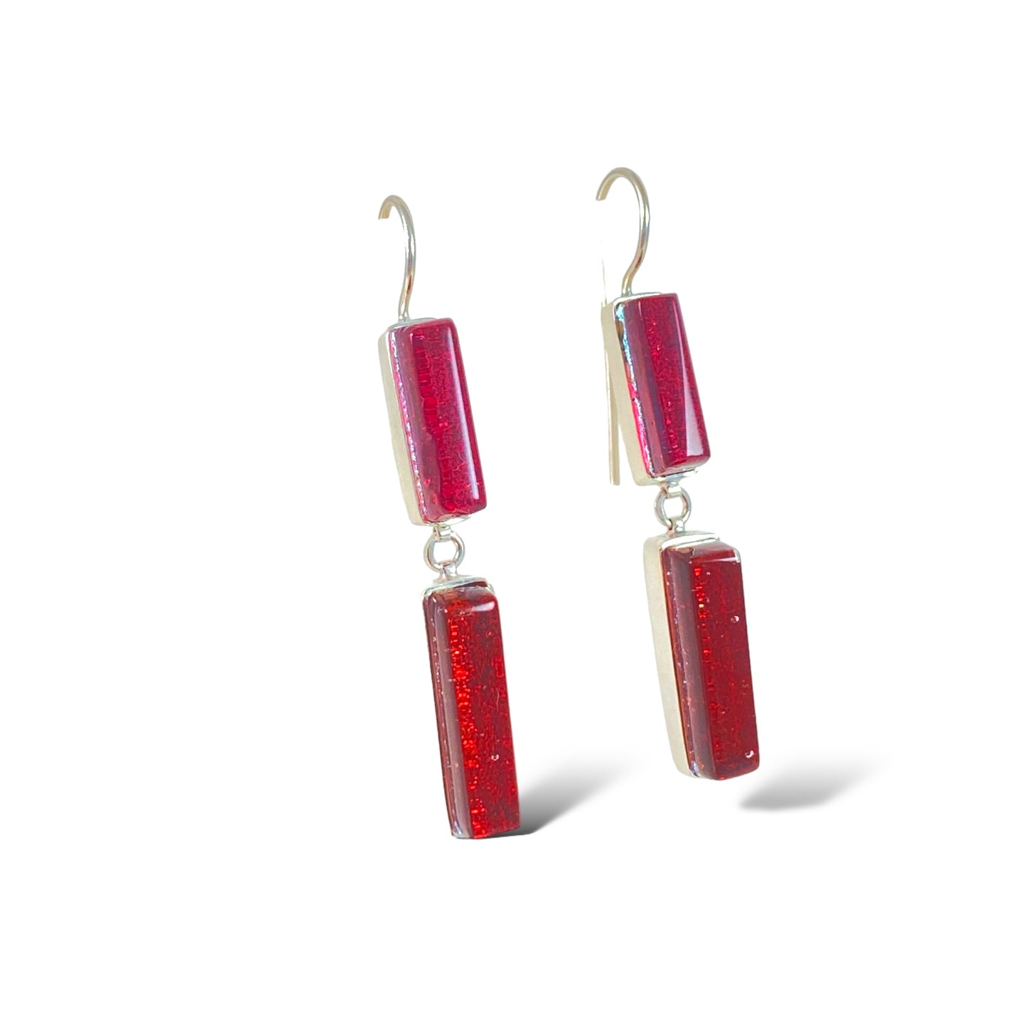 Double Drop Earrings in Rose and Rust