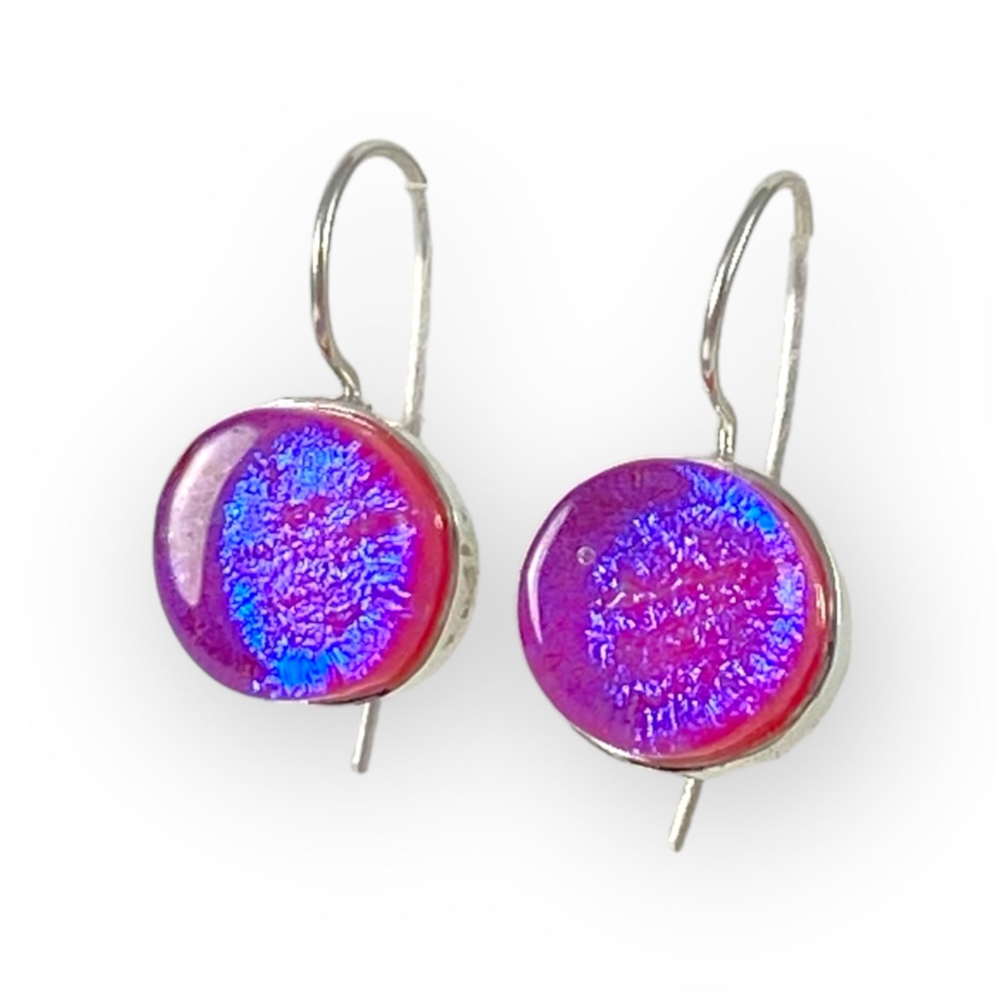 Circle Earrings in Raspberry