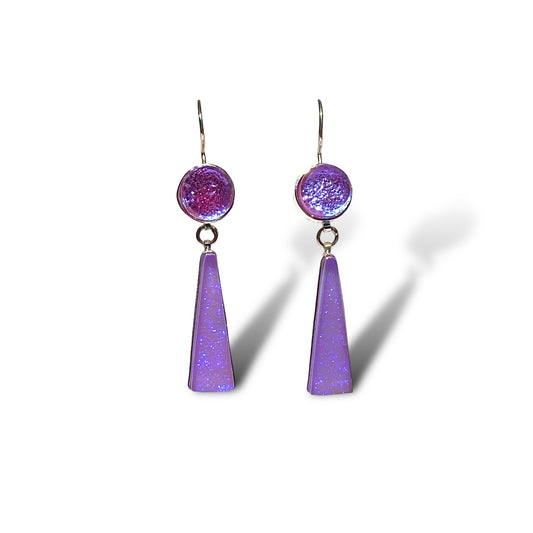 Double Drop Earrings in Lilac & Lavender