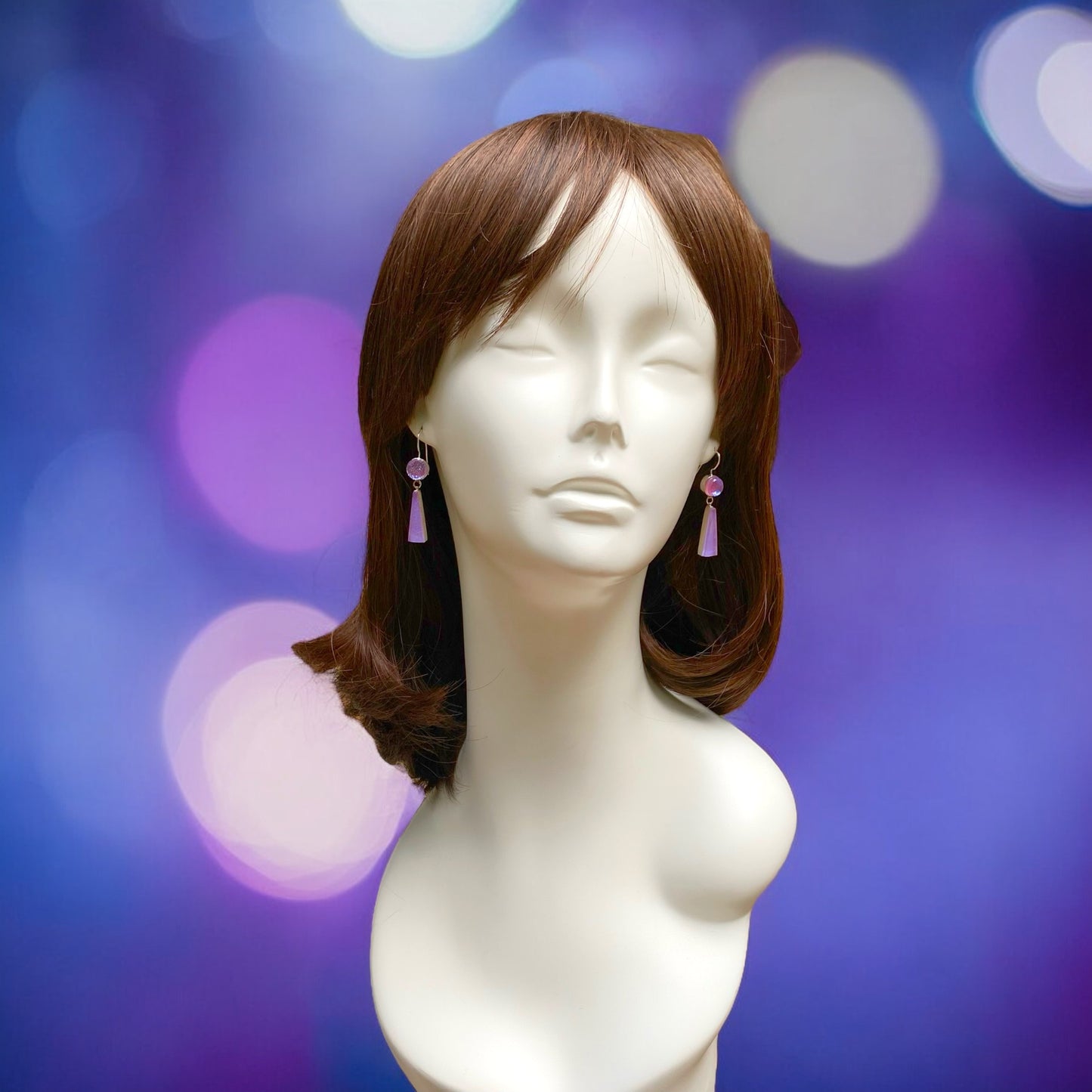 Double Drop Earrings in Lilac & Lavender