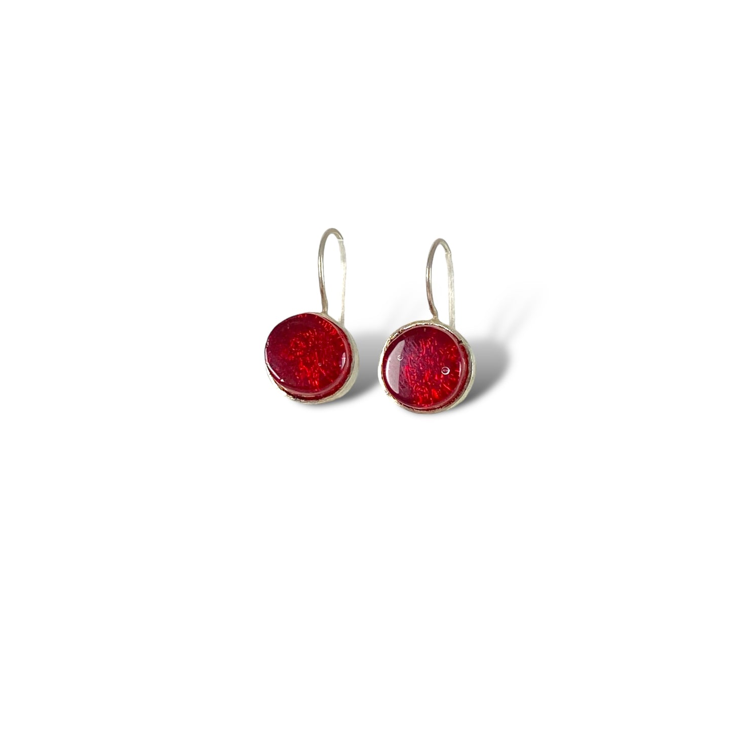 Circle Earrings in Cherry