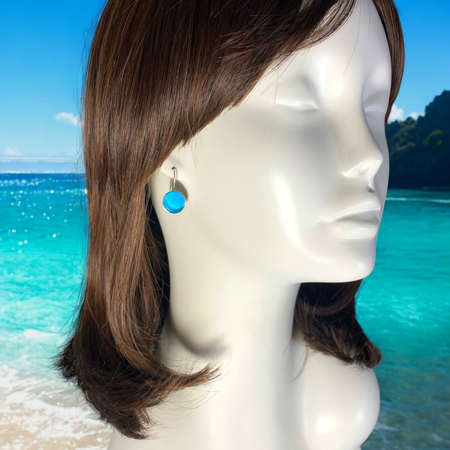 Circle Earrings in Caribbean