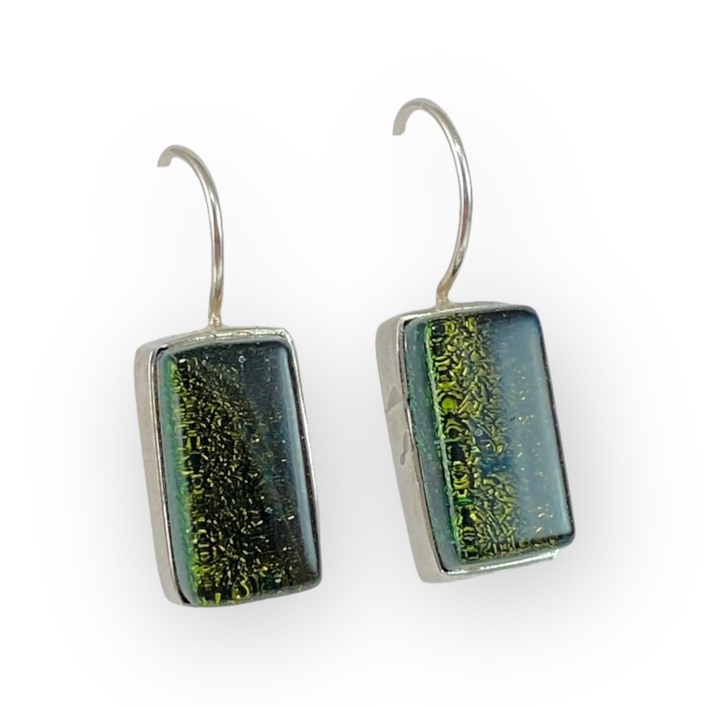 Rectangle Earrings in Moss