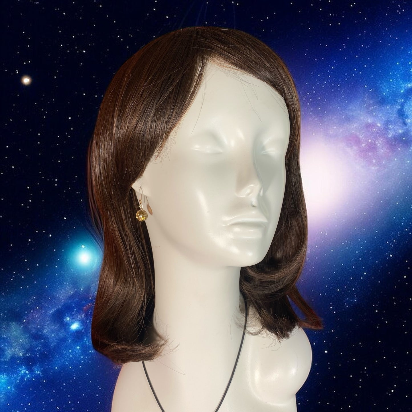 Space Ball Earrings in Taupe Silver
