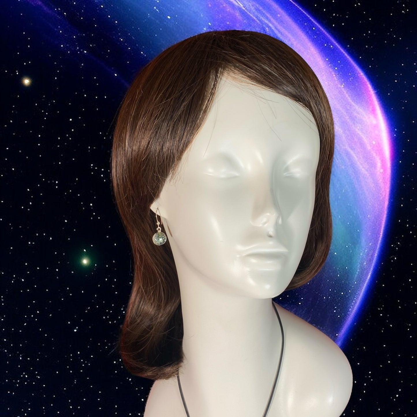 Space Ball Earrings in Gray Silver