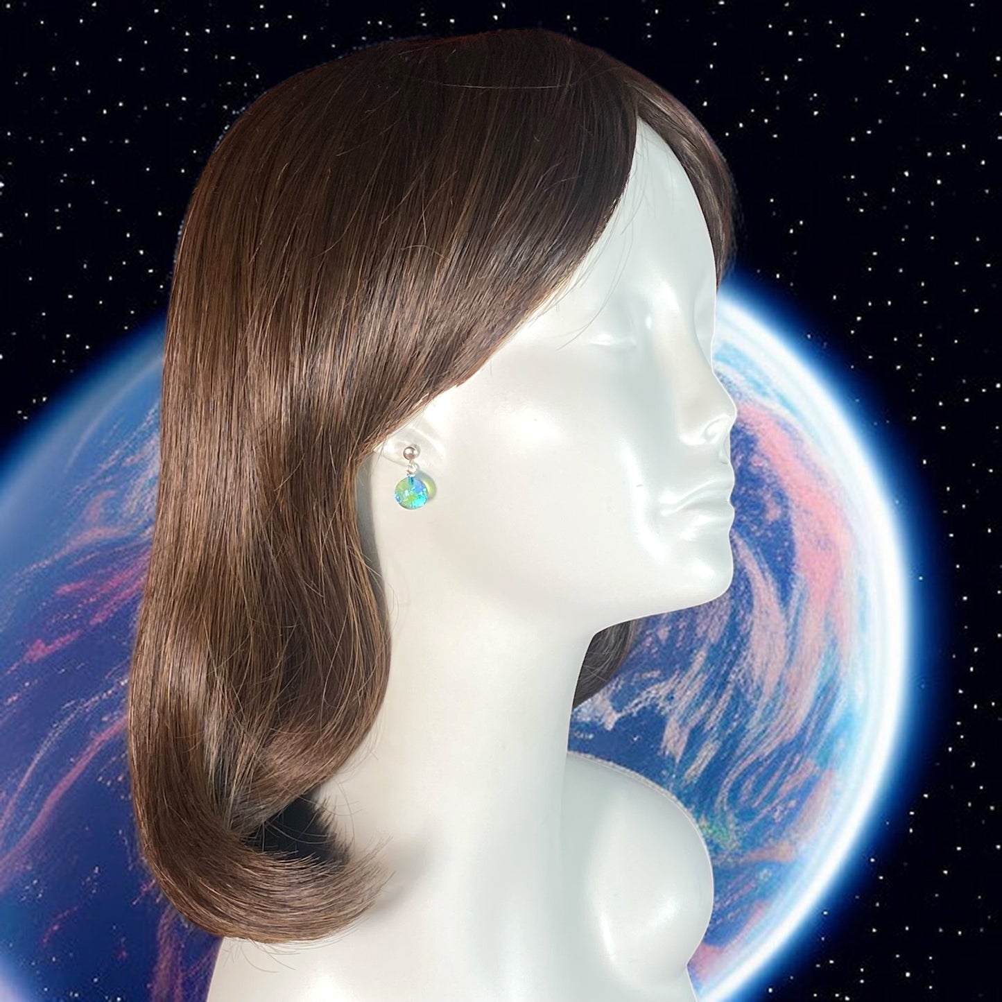Post Space Ball Earrings in Turquoise