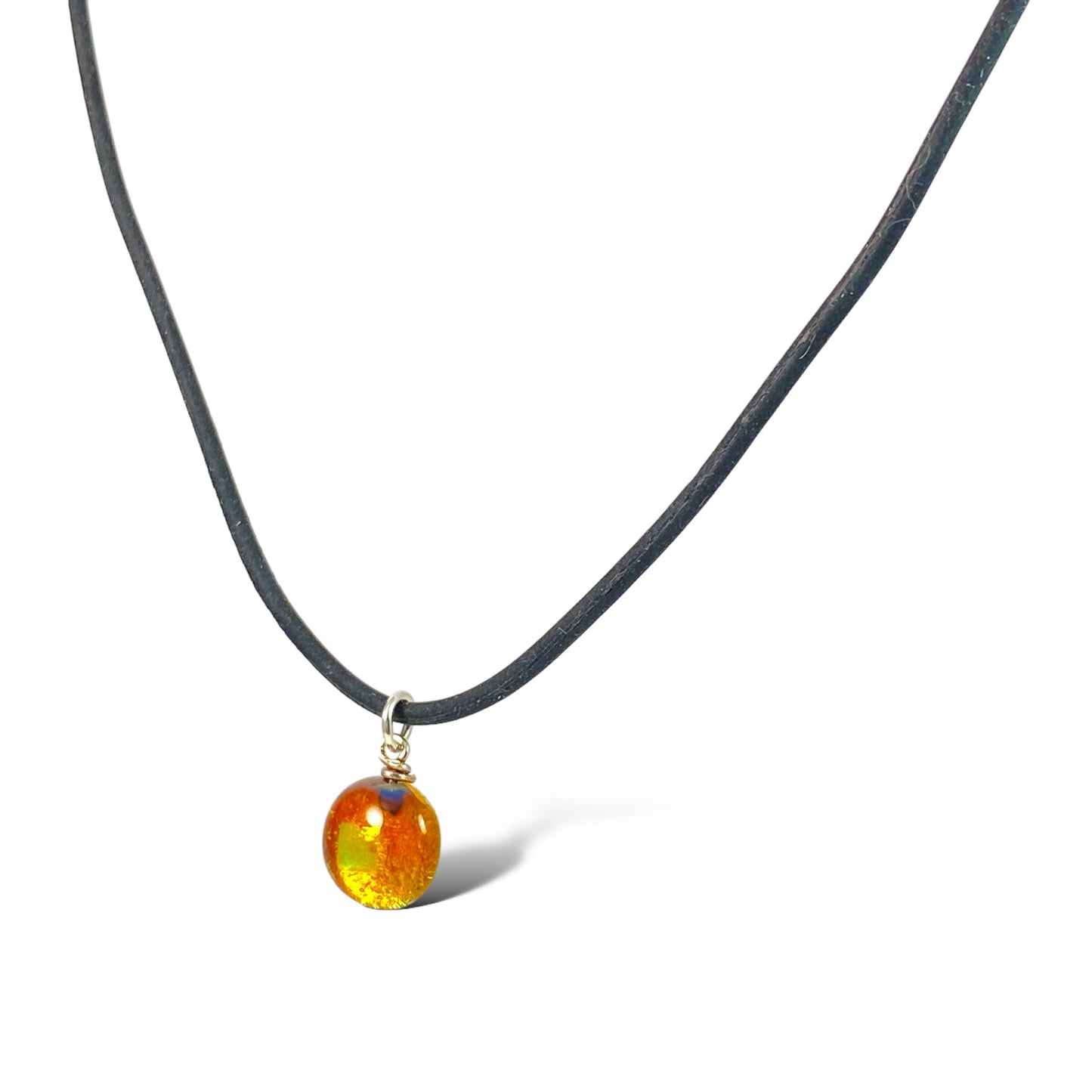 Space Ball Necklace in Amber