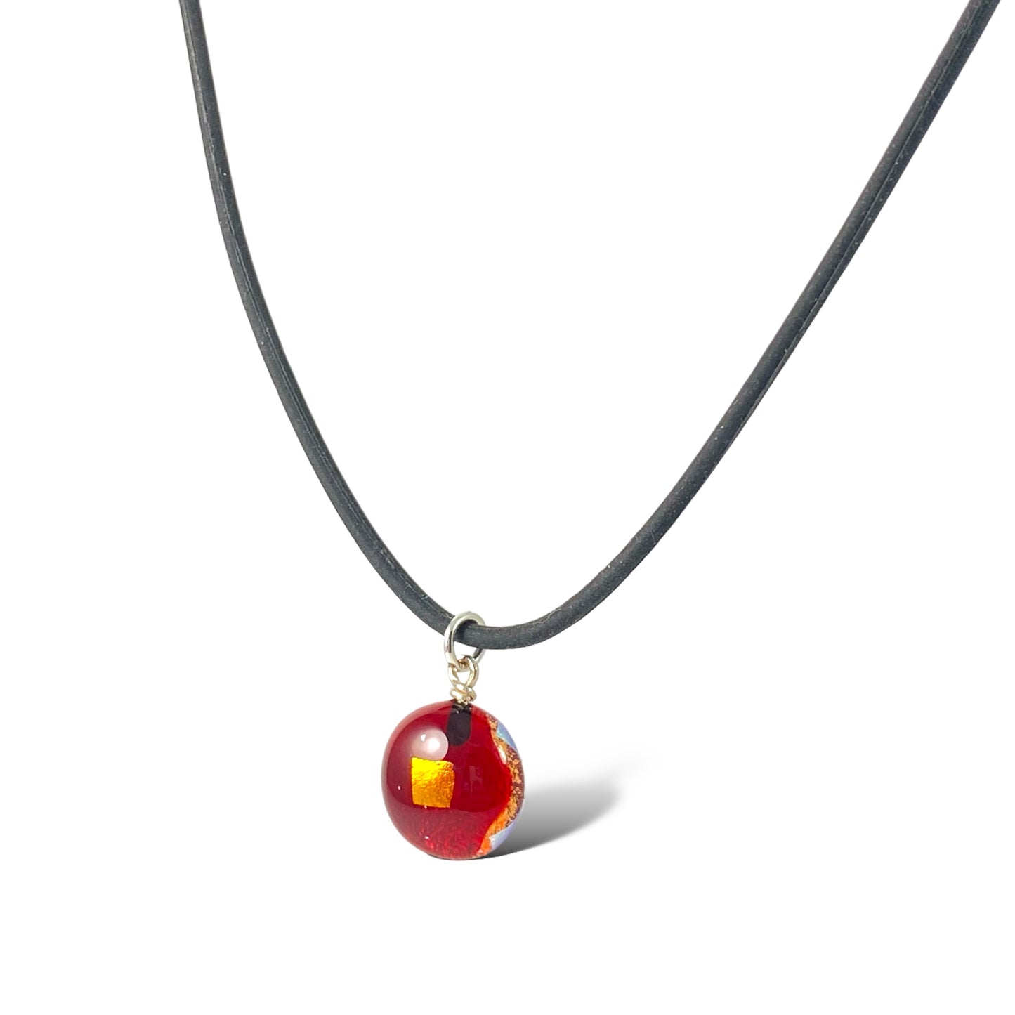 Space Ball Necklace in Cherry Red