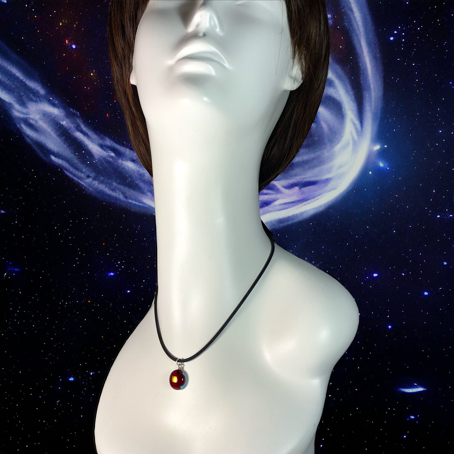 Space Ball Necklace in Dark Cherry