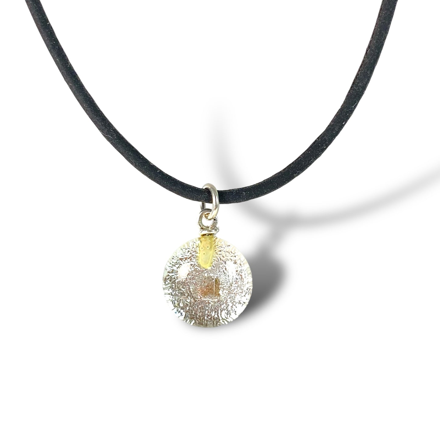 Space Ball Necklace in Clear Silver