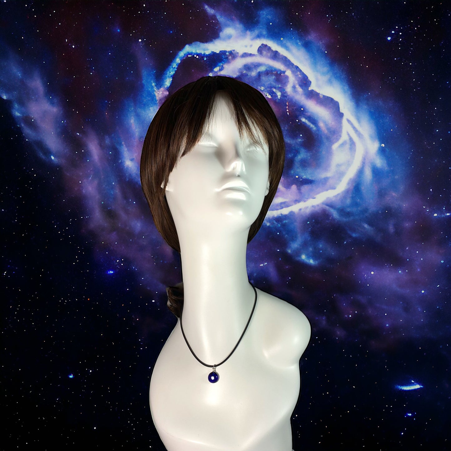 Space Ball Necklace in Cobalt Blue