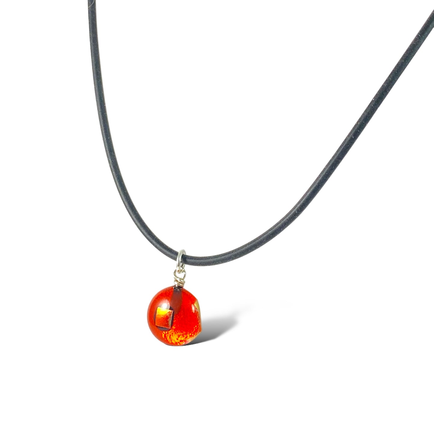 Space Ball Necklace in Tangerine Orange