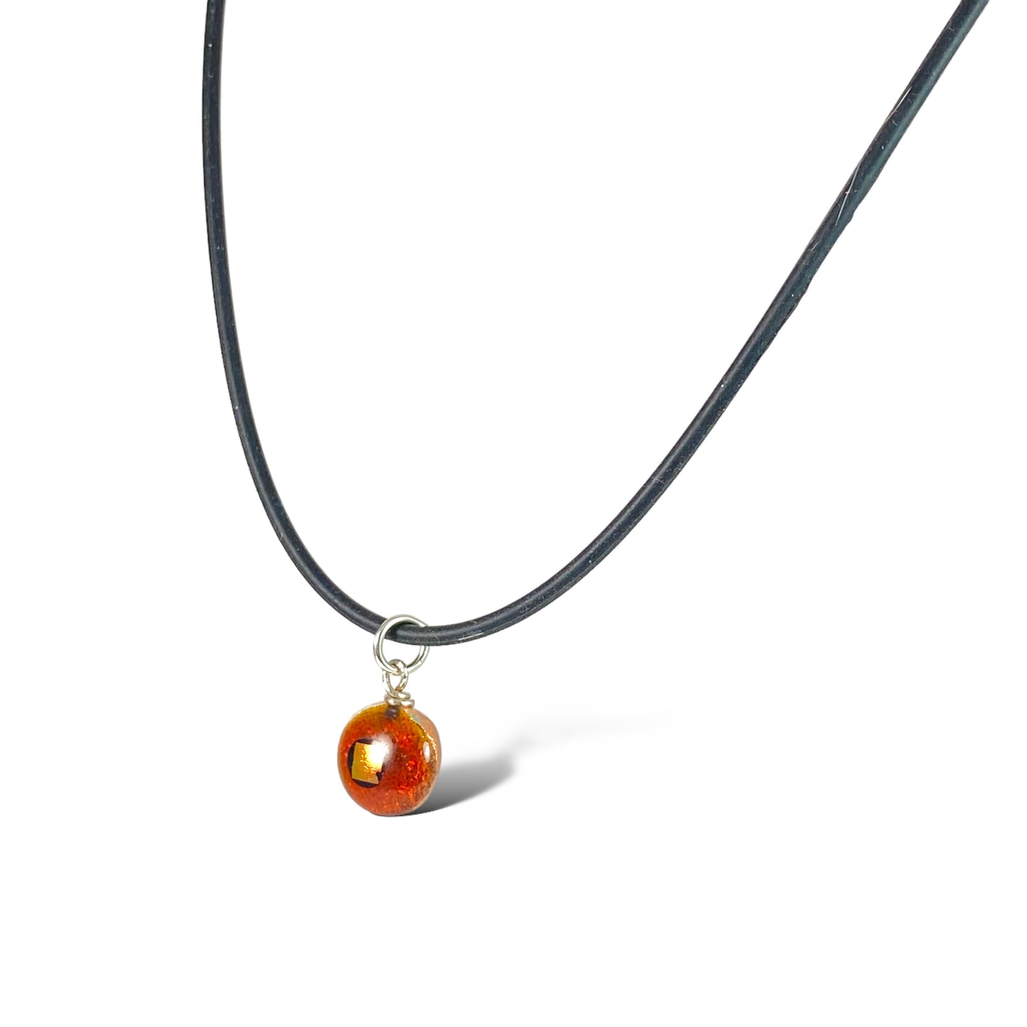 Space Ball Necklace in Rust Orange
