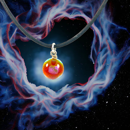Space Ball Necklace in Rust Pink