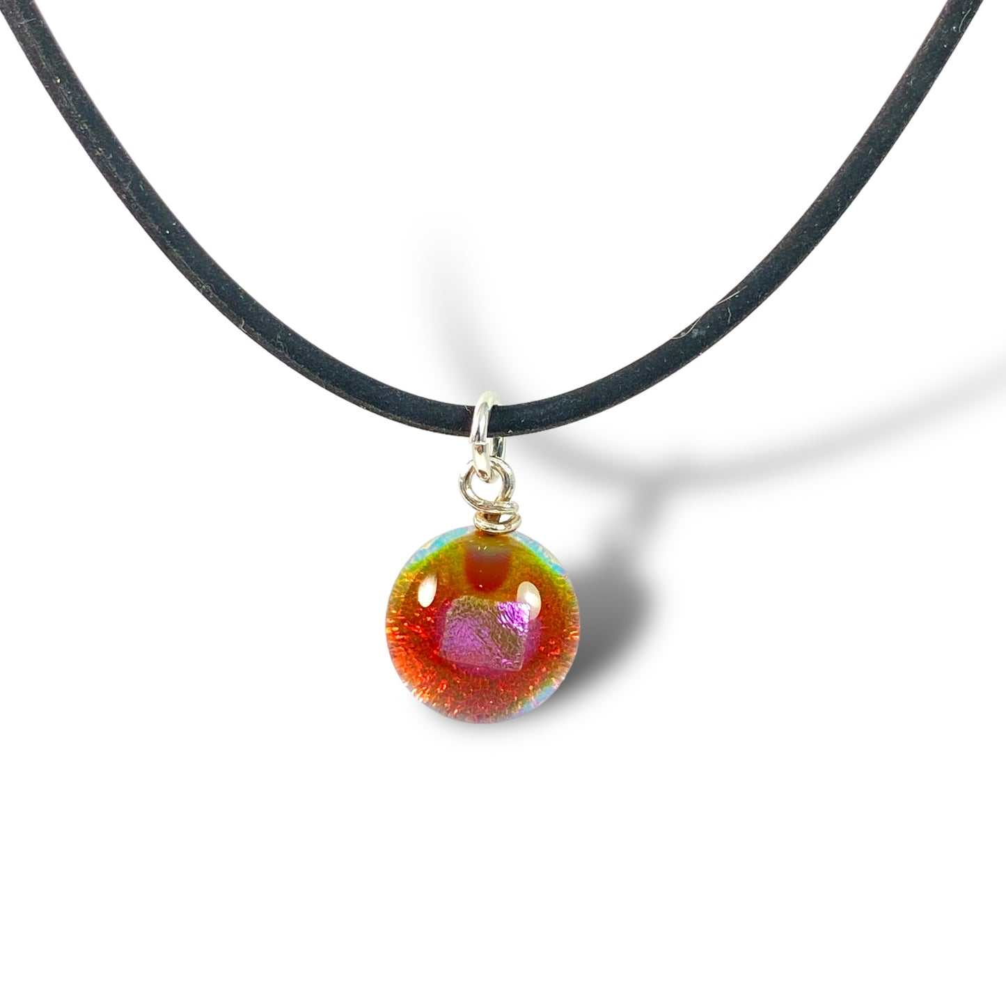 Space Ball Necklace in Rust Pink