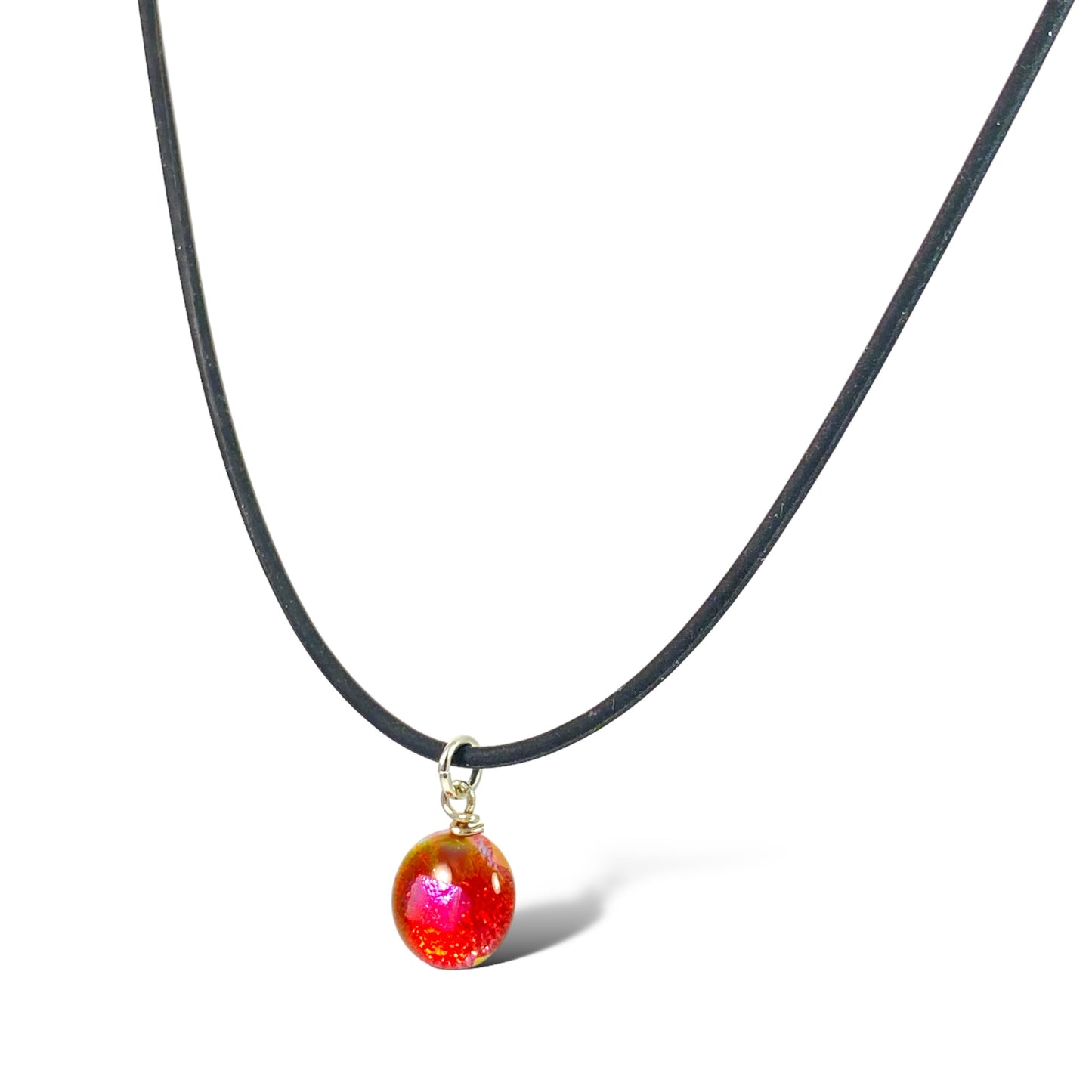 Space Ball Necklace in Rust Pink