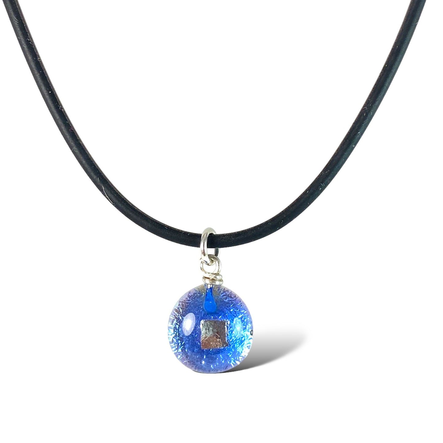 Space Ball Necklace in Sapphire Blue