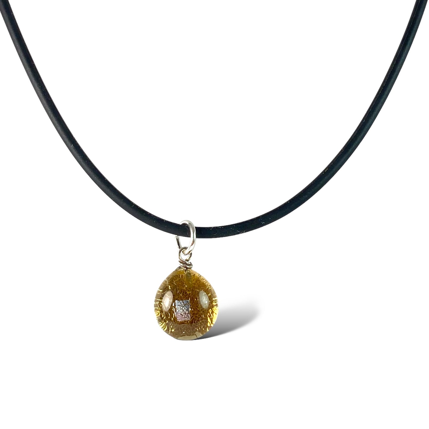 Space Ball Necklace in Silver Taupe