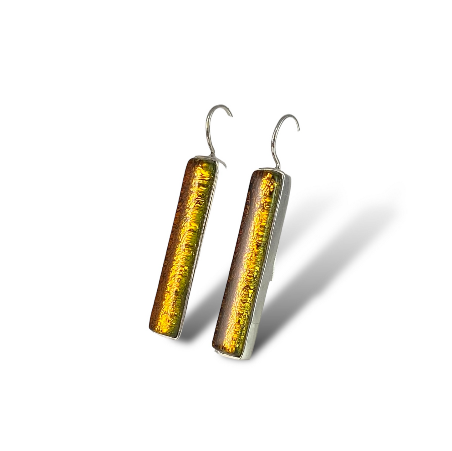 Long Rectangle Earrings in Amber