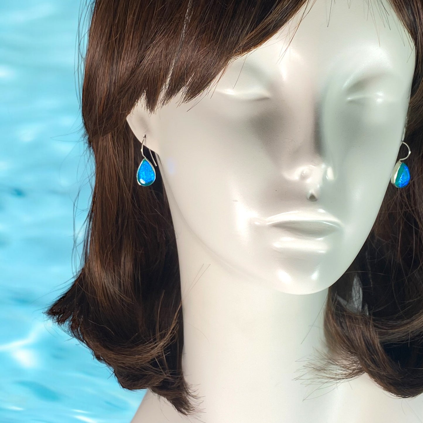 Teardrop Earrings in Caribbean