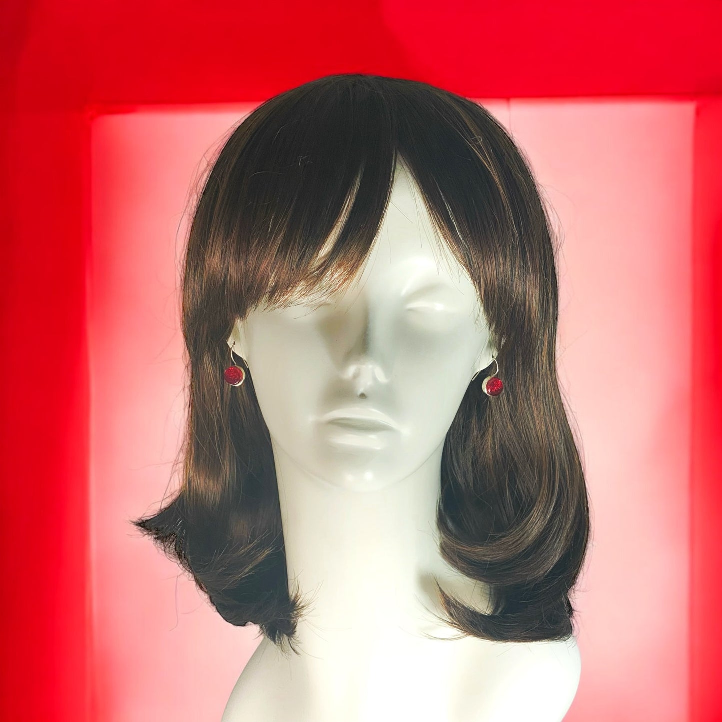 Circle Earrings in Cherry