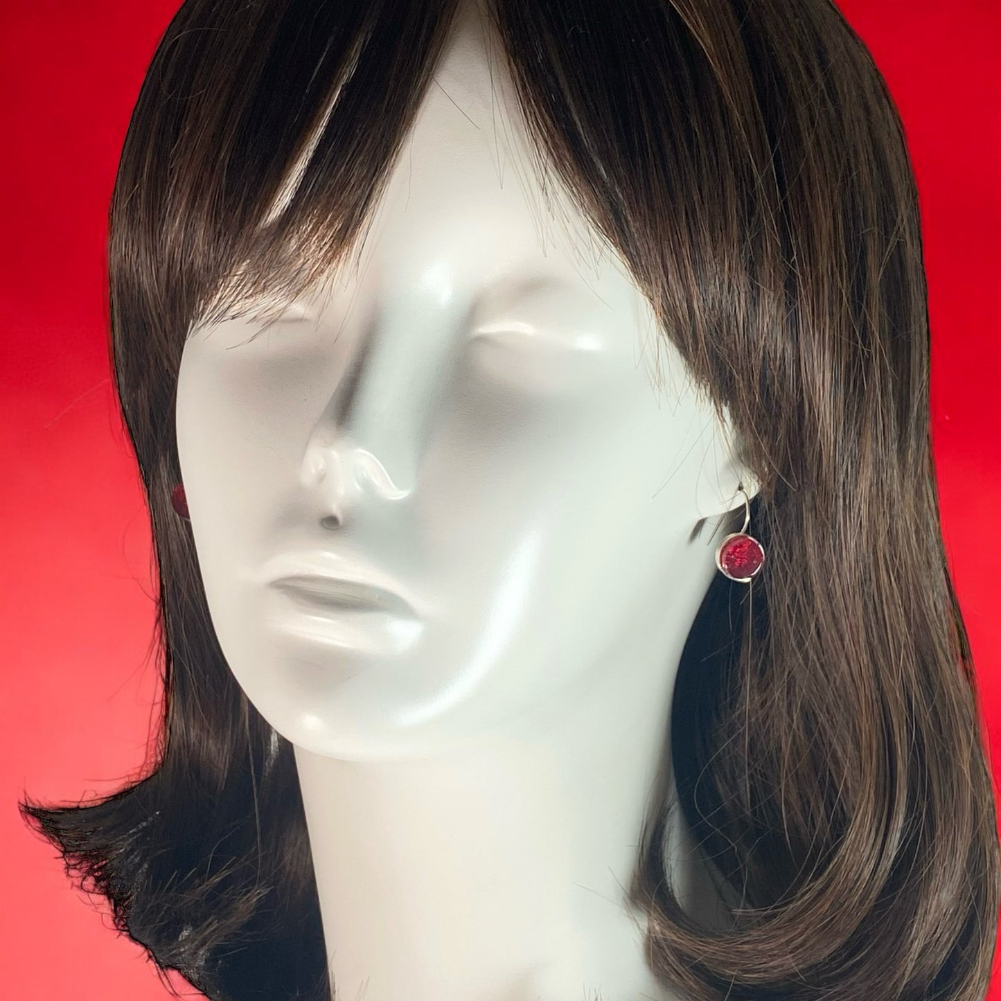 Circle Earrings in Cherry