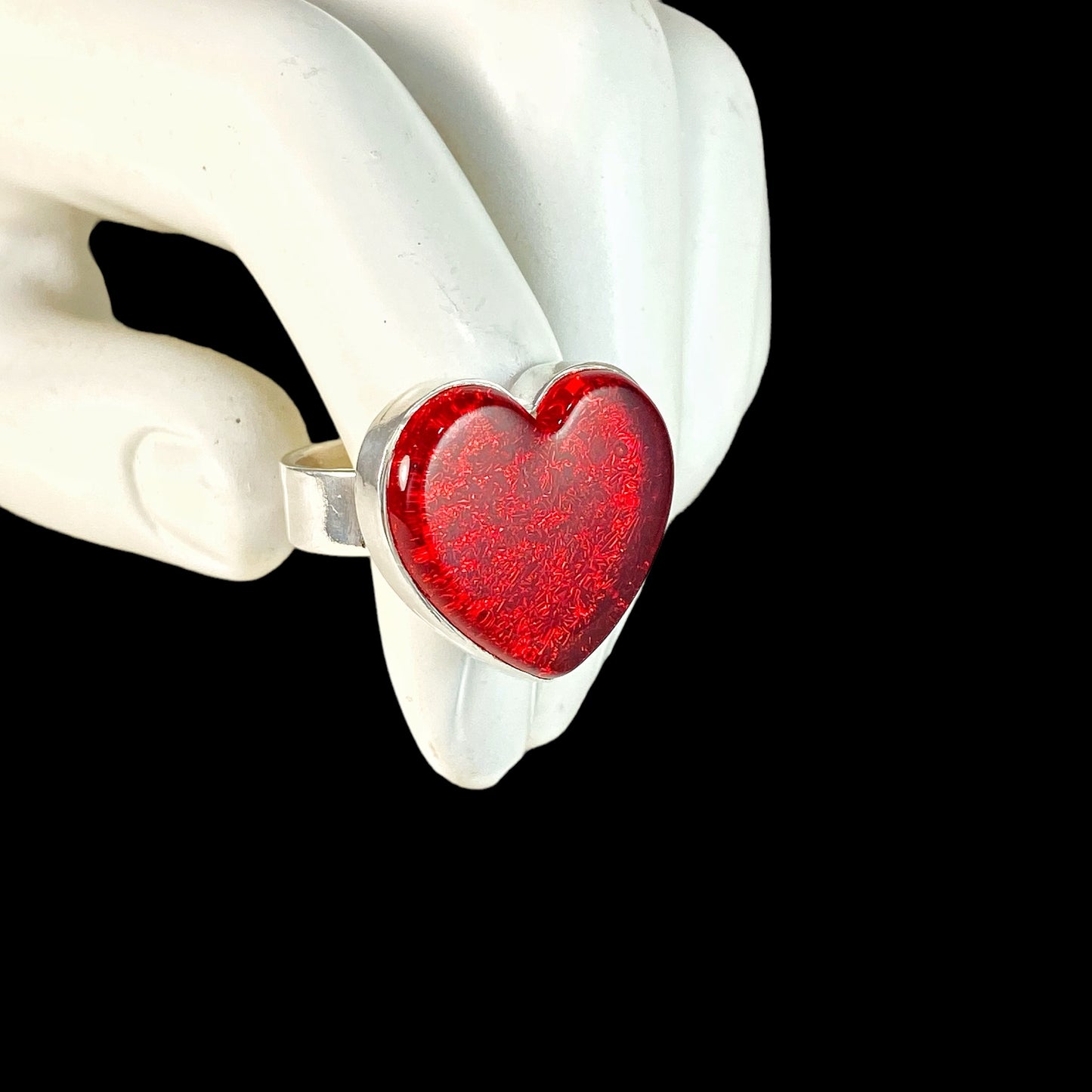 Heart Ring in Cherry Red