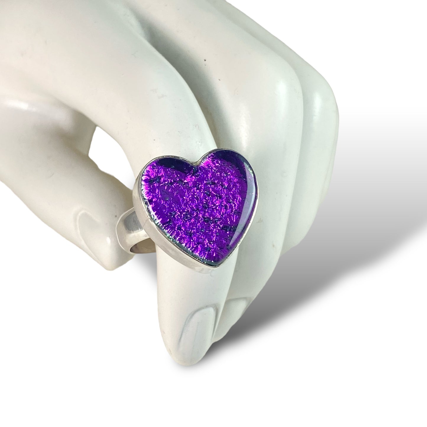 Heart Ring in Plum Purple