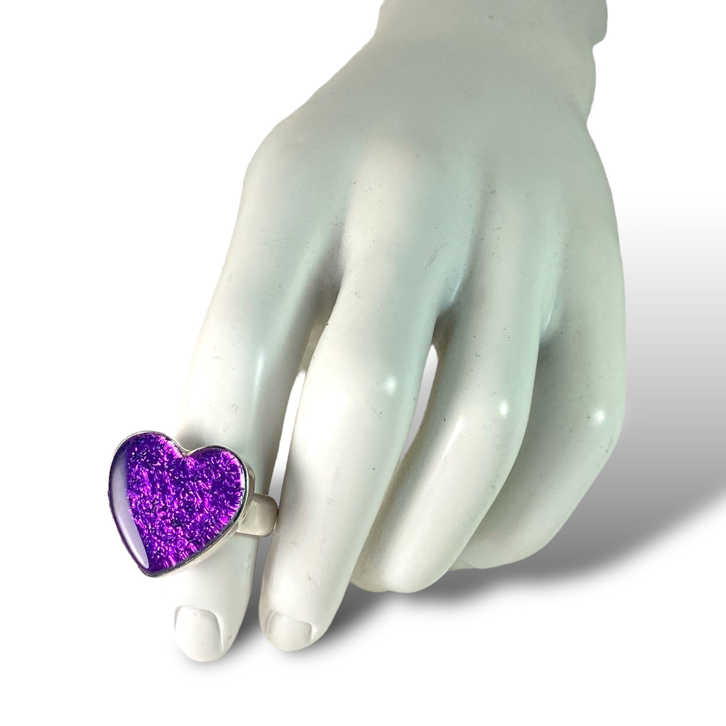 Heart Ring in Plum Purple