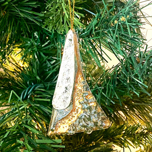 Abstract Clear Ornament Gold Luster #24