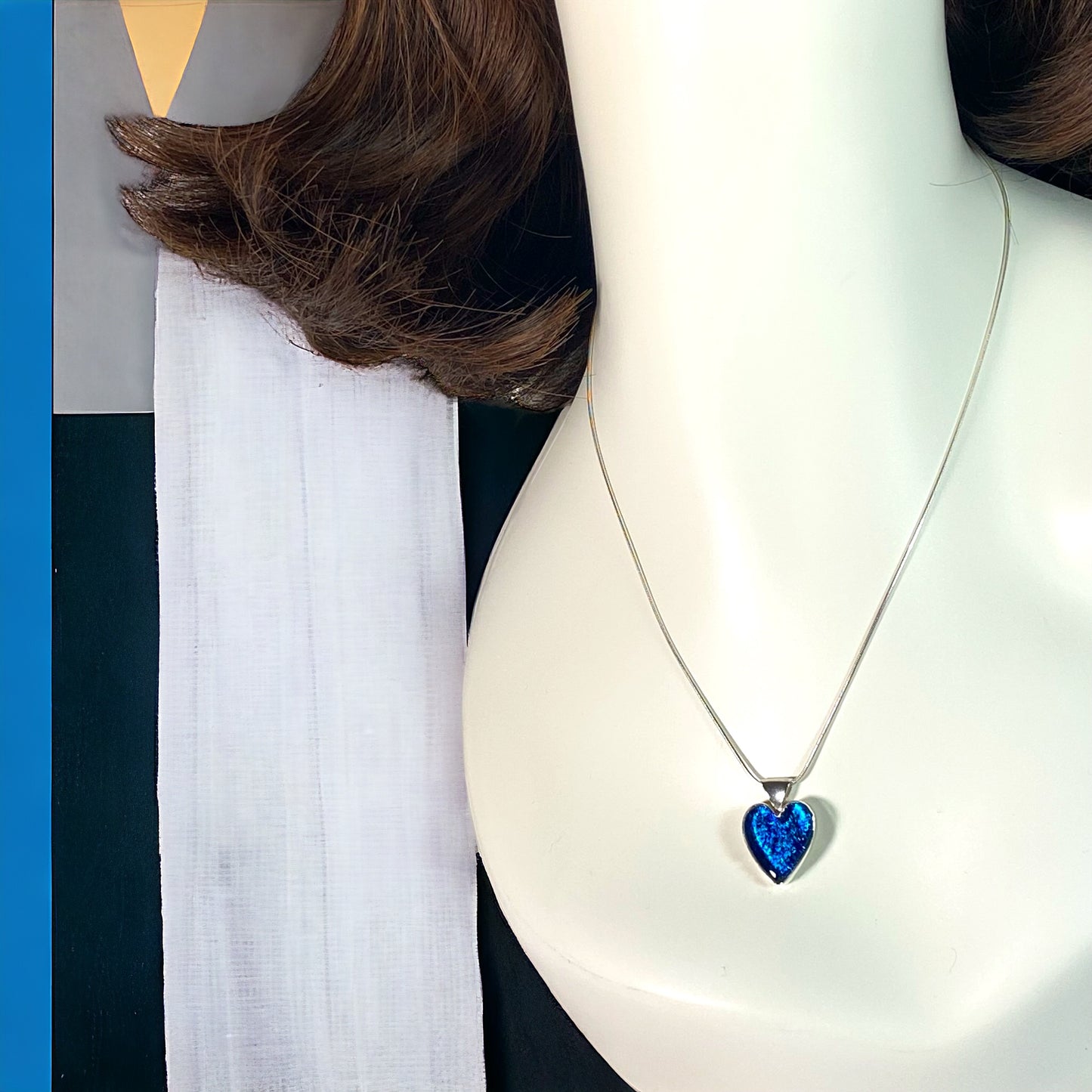 Heart Necklace in Peacock