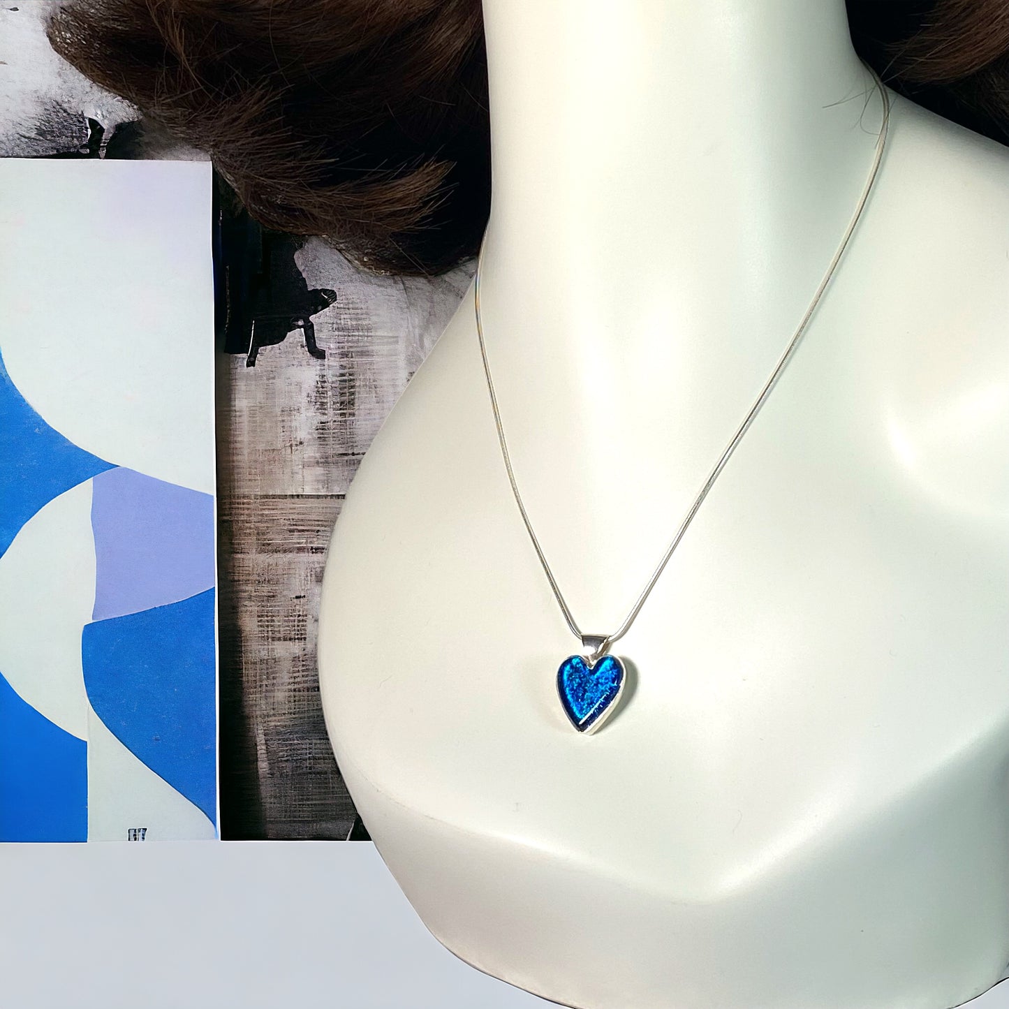 Heart Necklace in Peacock