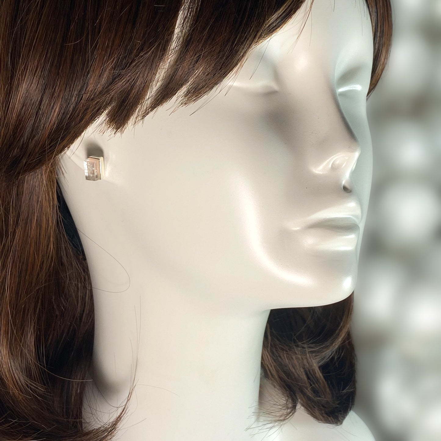 Rectangle Post Earrings in Pearl