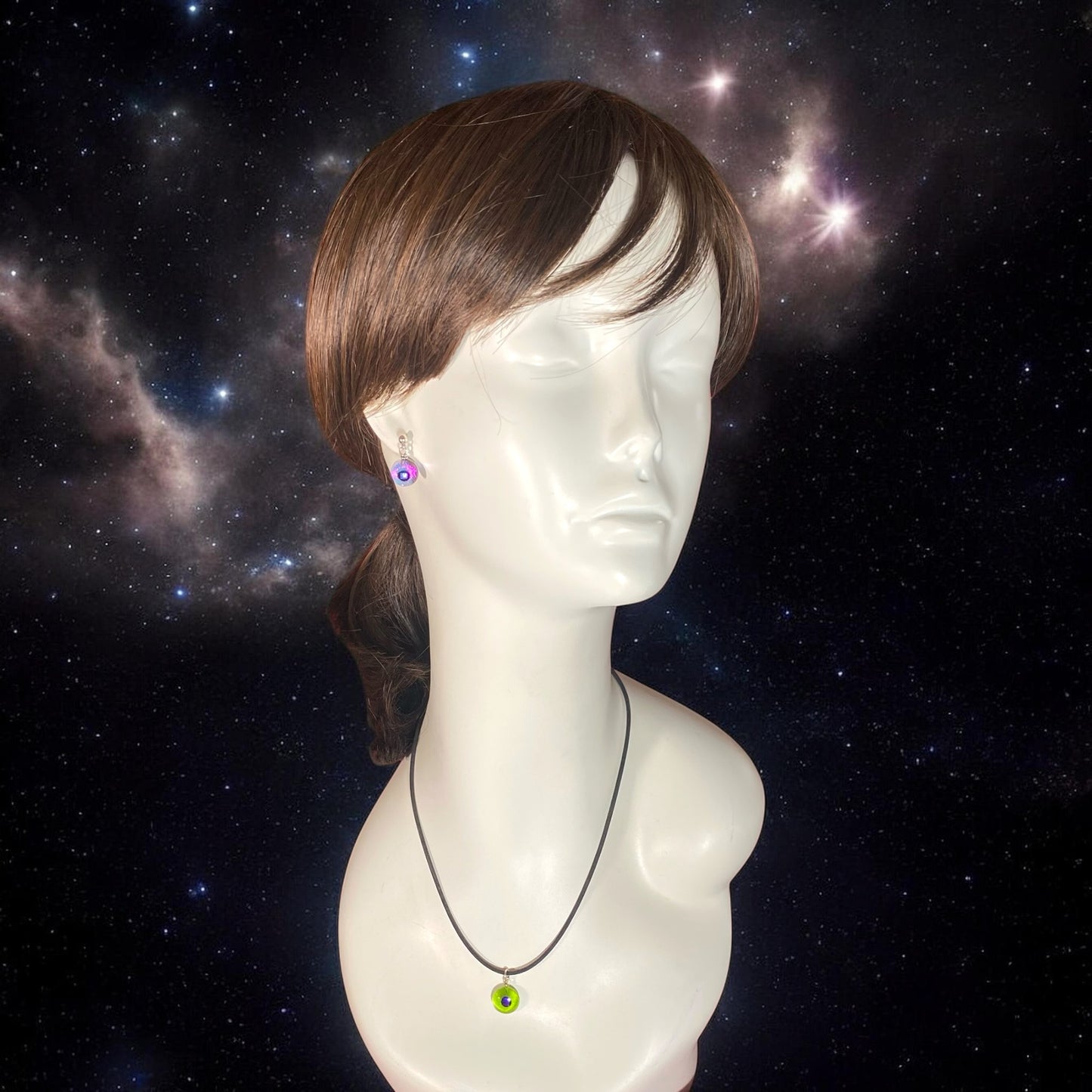 Post Space Ball Earrings in Lavender Pink