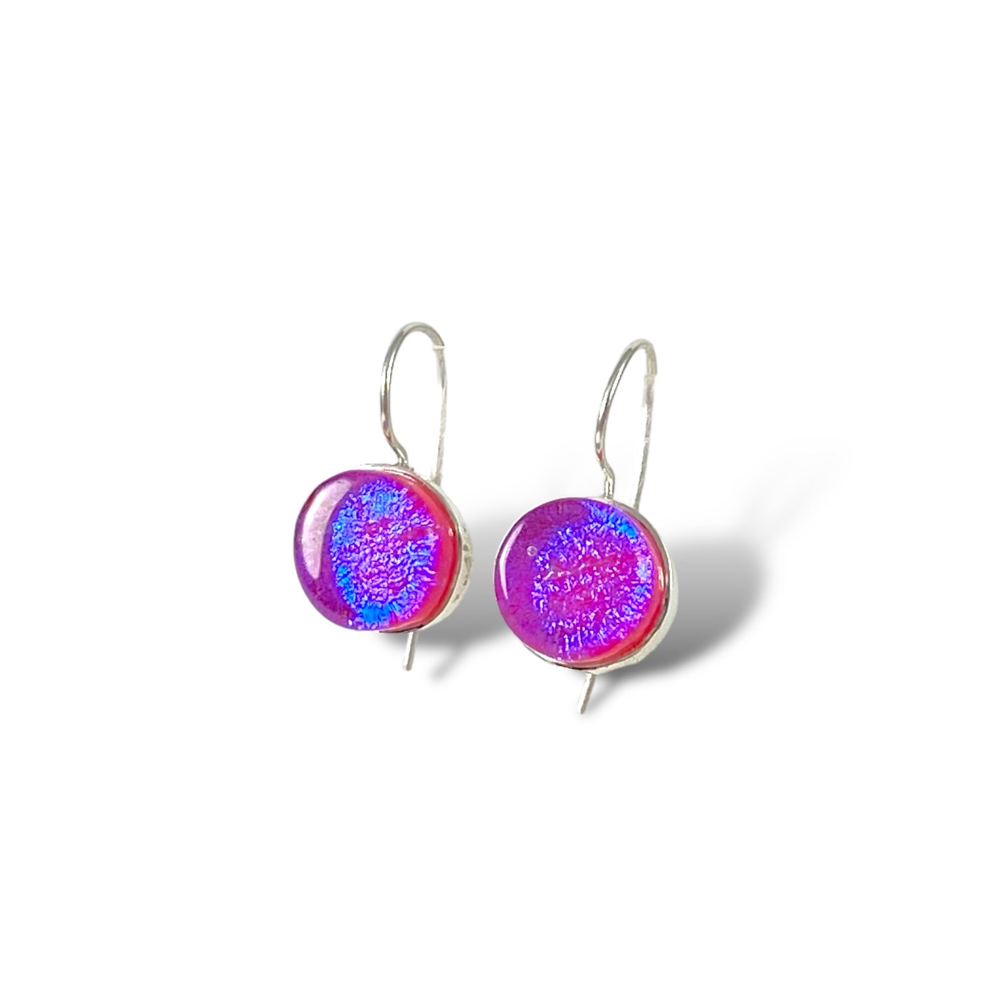 Circle Earrings in Raspberry