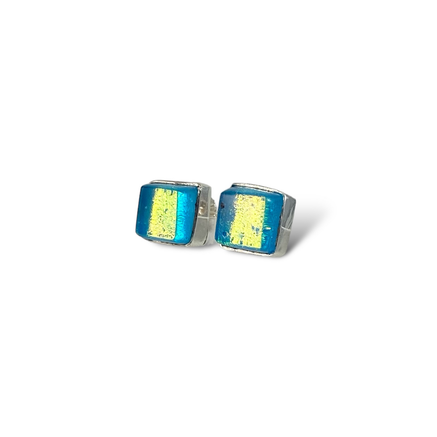 Square Post Earrings in Sea Foam