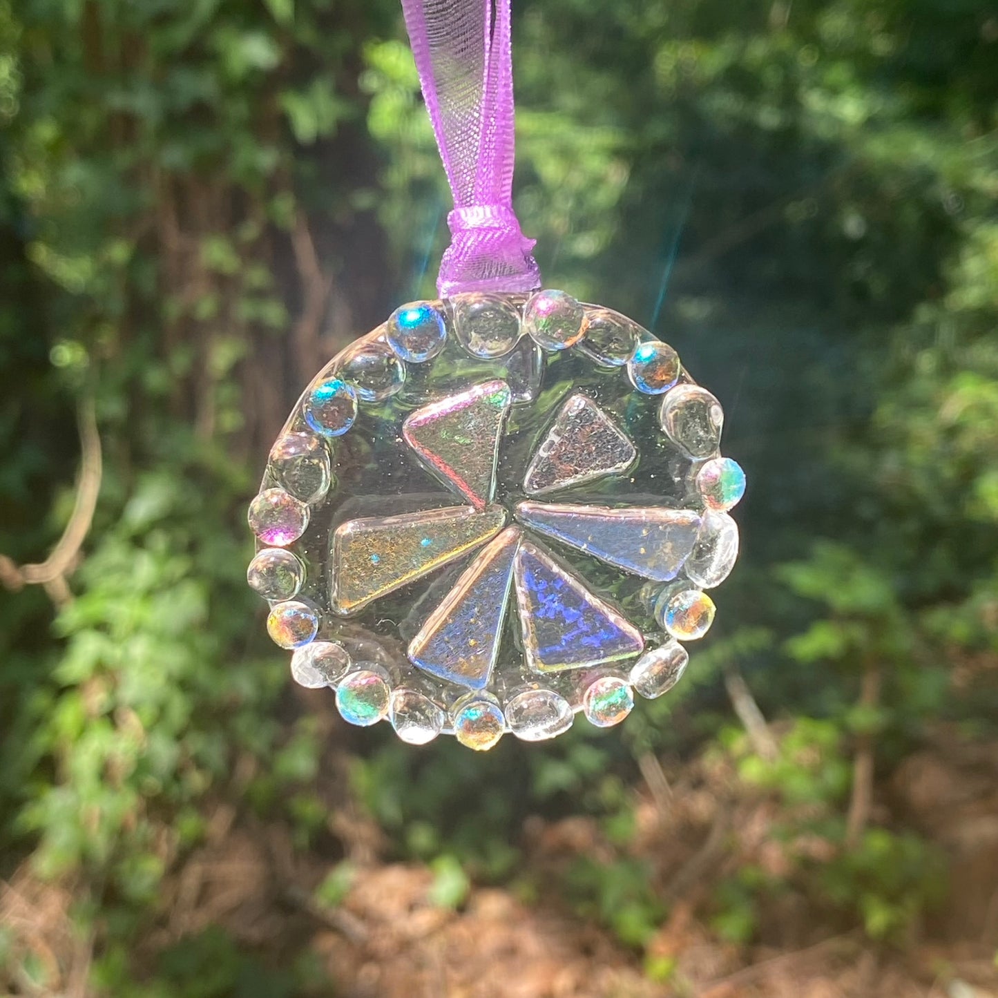 Pinwheel Dichroic Circle Ornament