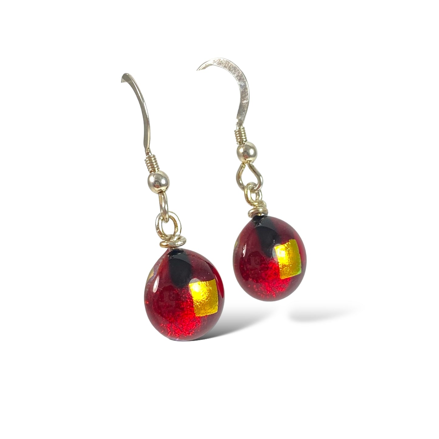 Space Ball Earrings in Rust