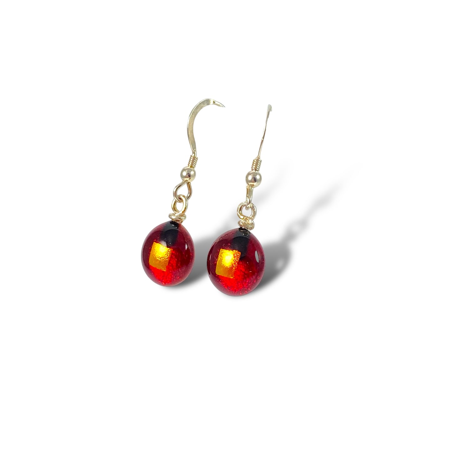 Space Ball Earrings in Rust
