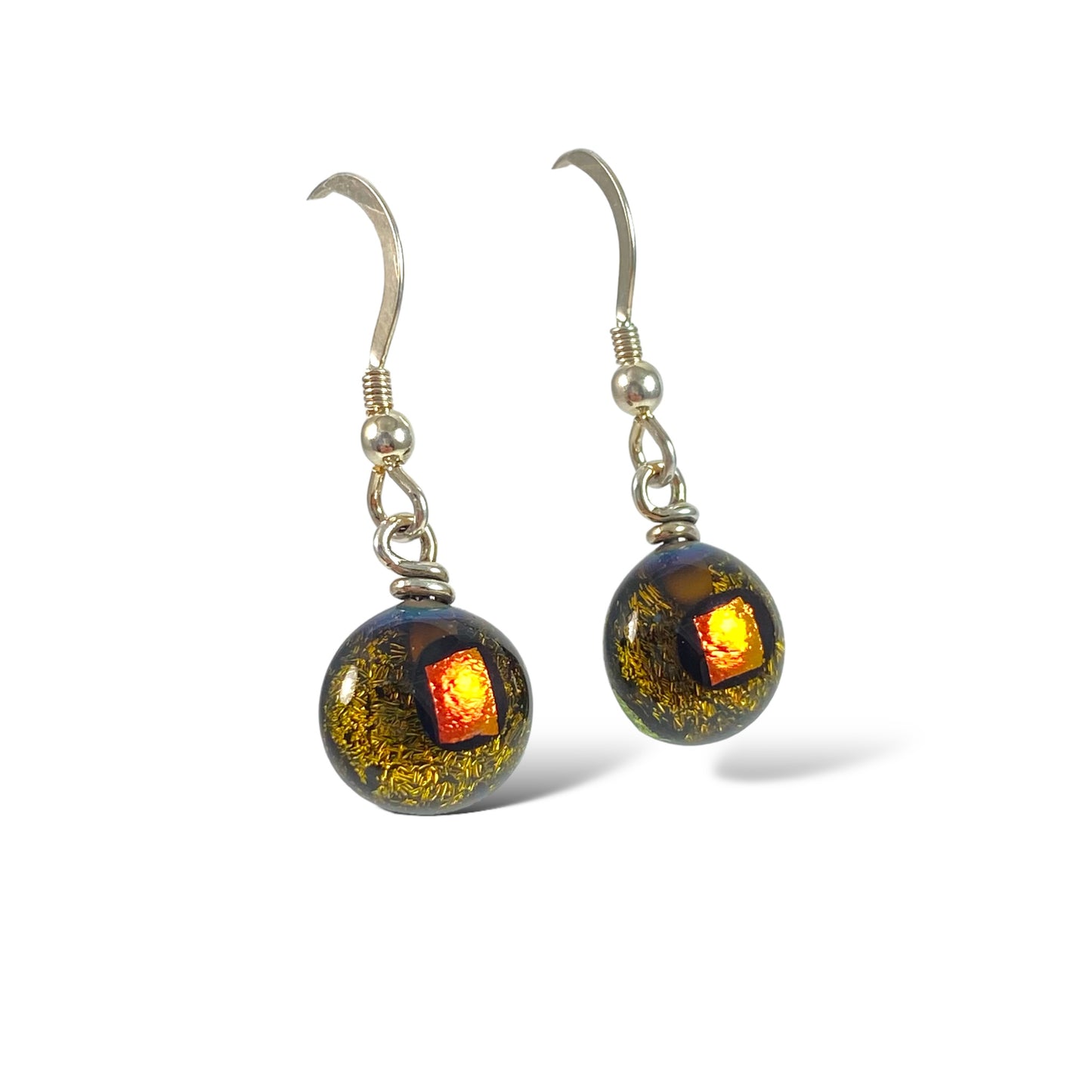 Space Ball Earrings in Brass