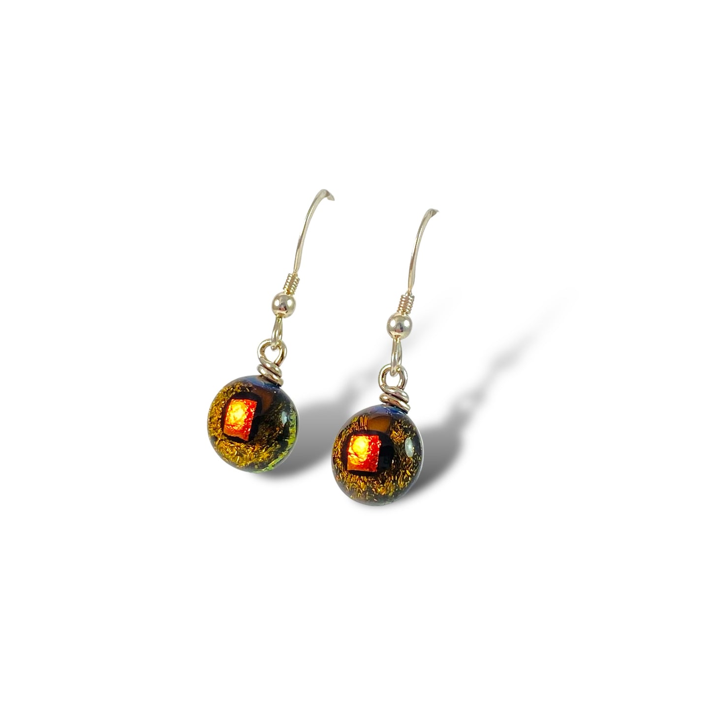 Space Ball Earrings in Brass